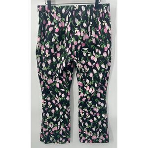 Marni Floral Print Bootcut Leg Pull On Pants Women's Size 46 XL Made in Italy